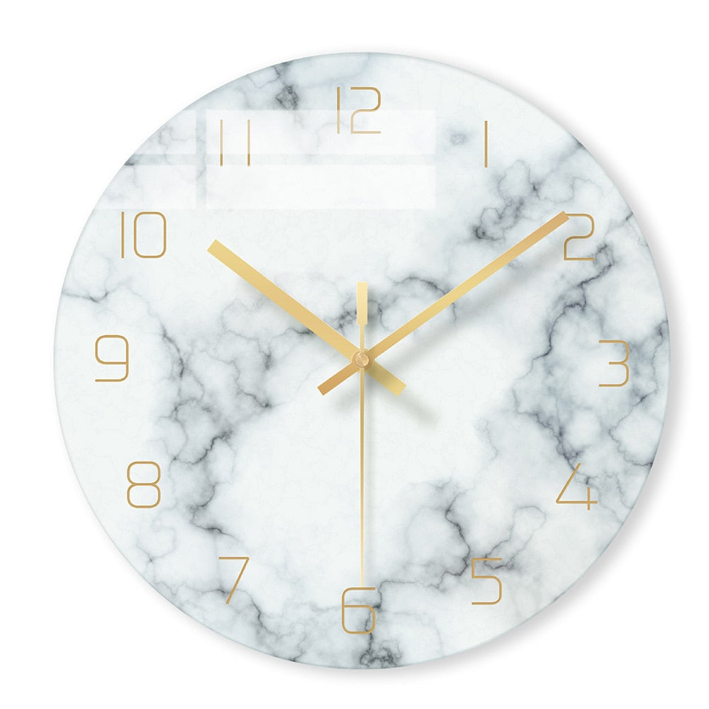 Horloge Murale Design Marbre Blanc