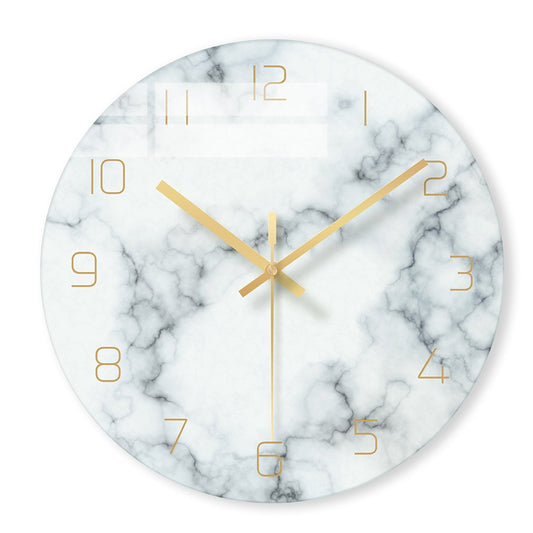 Horloge Murale Design Marbre Blanc