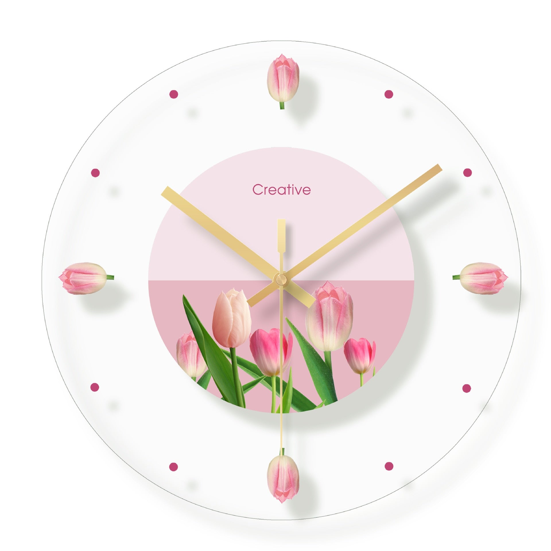 horloge en verre tulipe