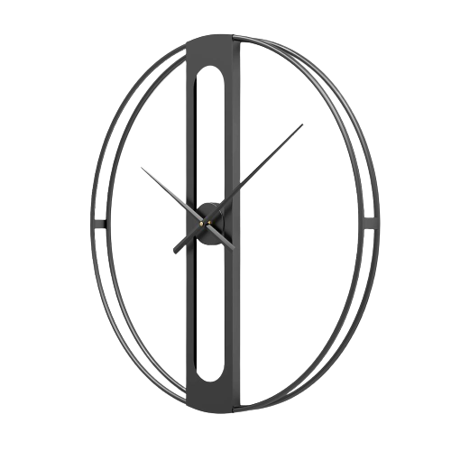Horloge Industrielle Minimal Noir