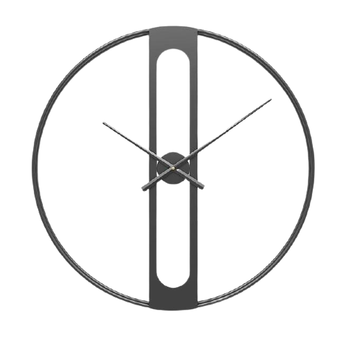 Horloge Industrielle Minimal Noir