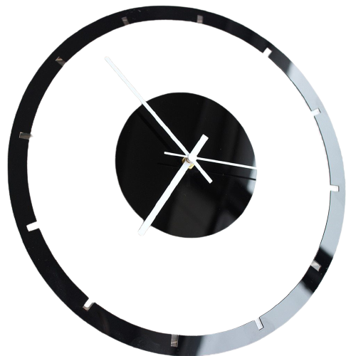 horloge industrielle transparente