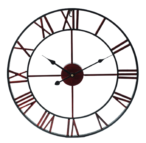 Horloge industrielle rouge