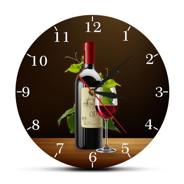 Horloge Murale Design Bouteille de vin