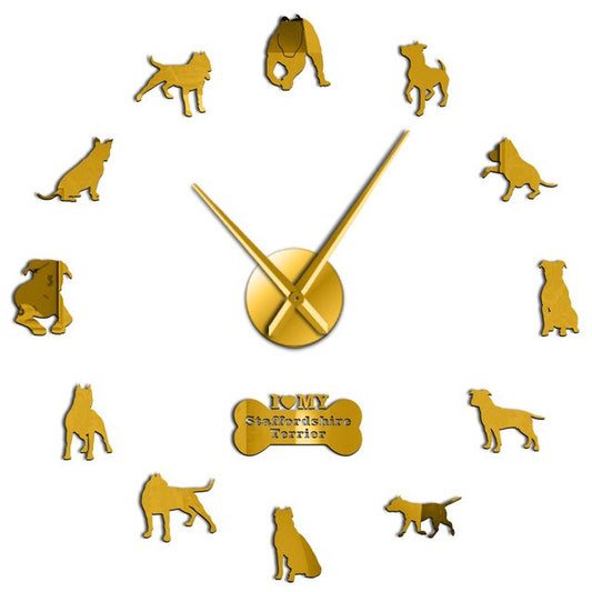 Horloge Murale Stickers Staff Bull Terrier