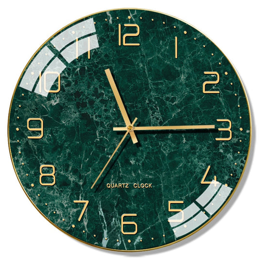 Horloge Murale Design Marbre Vert